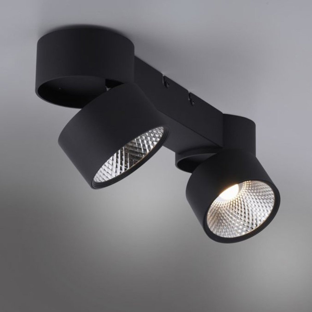 Rampe 2 Spots Nola Noir Led Puissant Et Dimmable noir, MILLUMINE