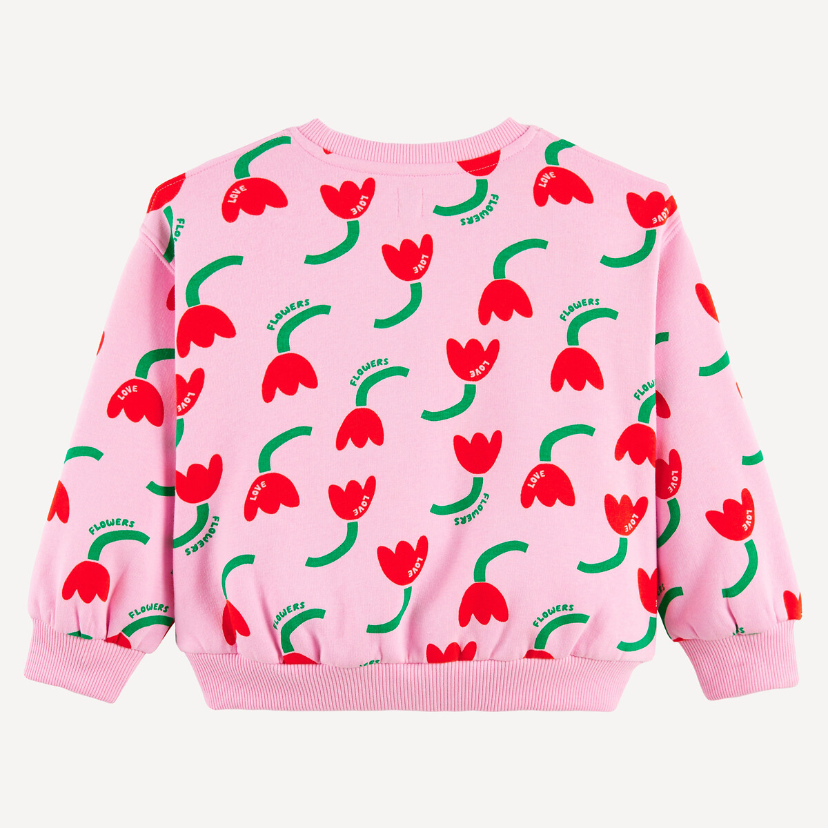 Felpa girocollo fiori stampati rosa, LA REDOUTE COLLECTIONS