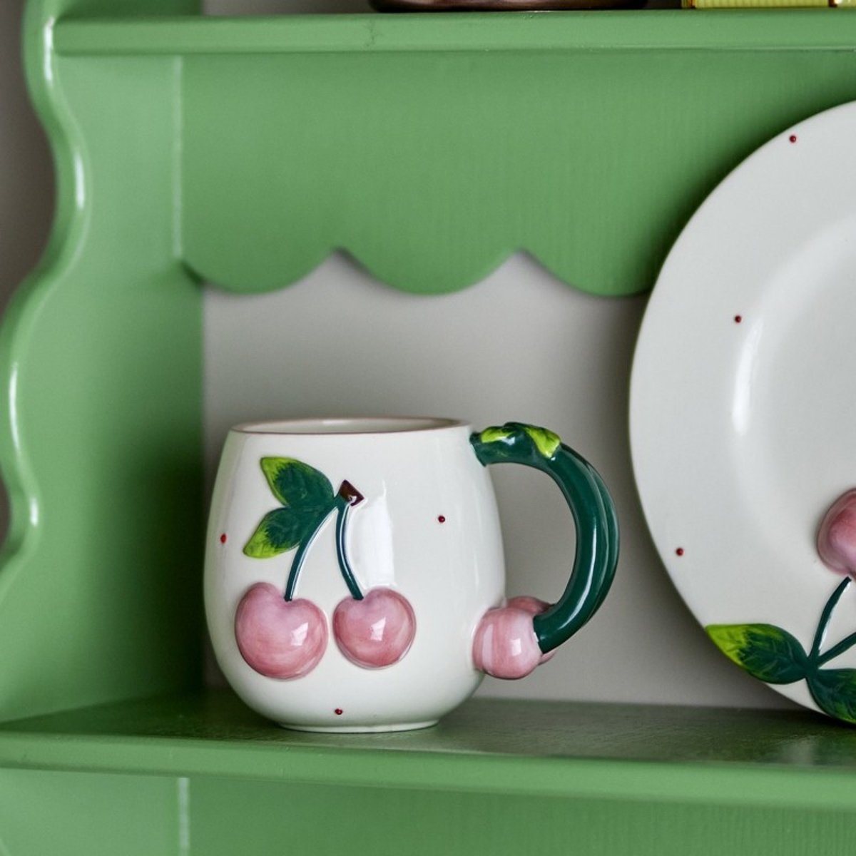 Mug cerises grès BERRIE rose, BLOOMINGVILLE