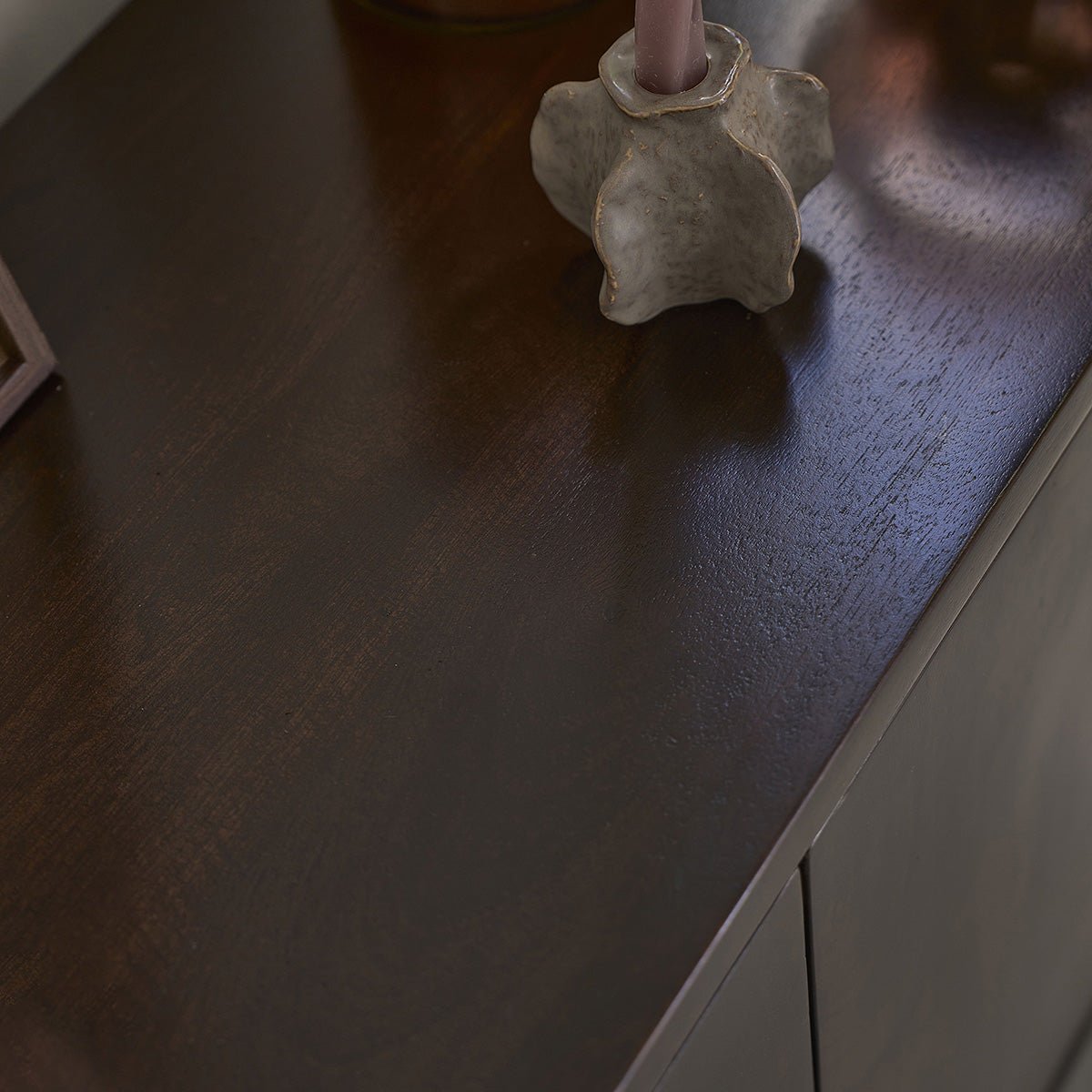 Buffet 4 portes en manguier massif 120 cm LAZARE couleur unique, BERAH GETAH
