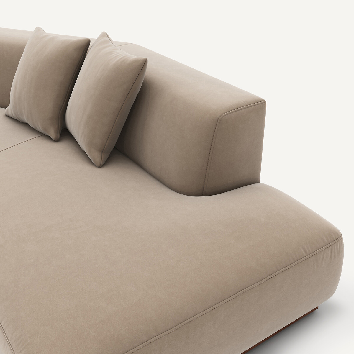 Divano angolo sinistro aperto velluto, Jacopo beige cendré, AM.PM