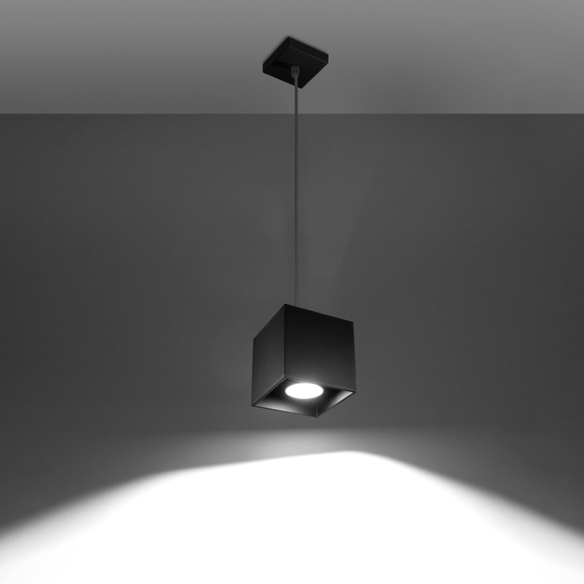 Suspension Aluminium Noir GU10 1 Quad noir, EDEN