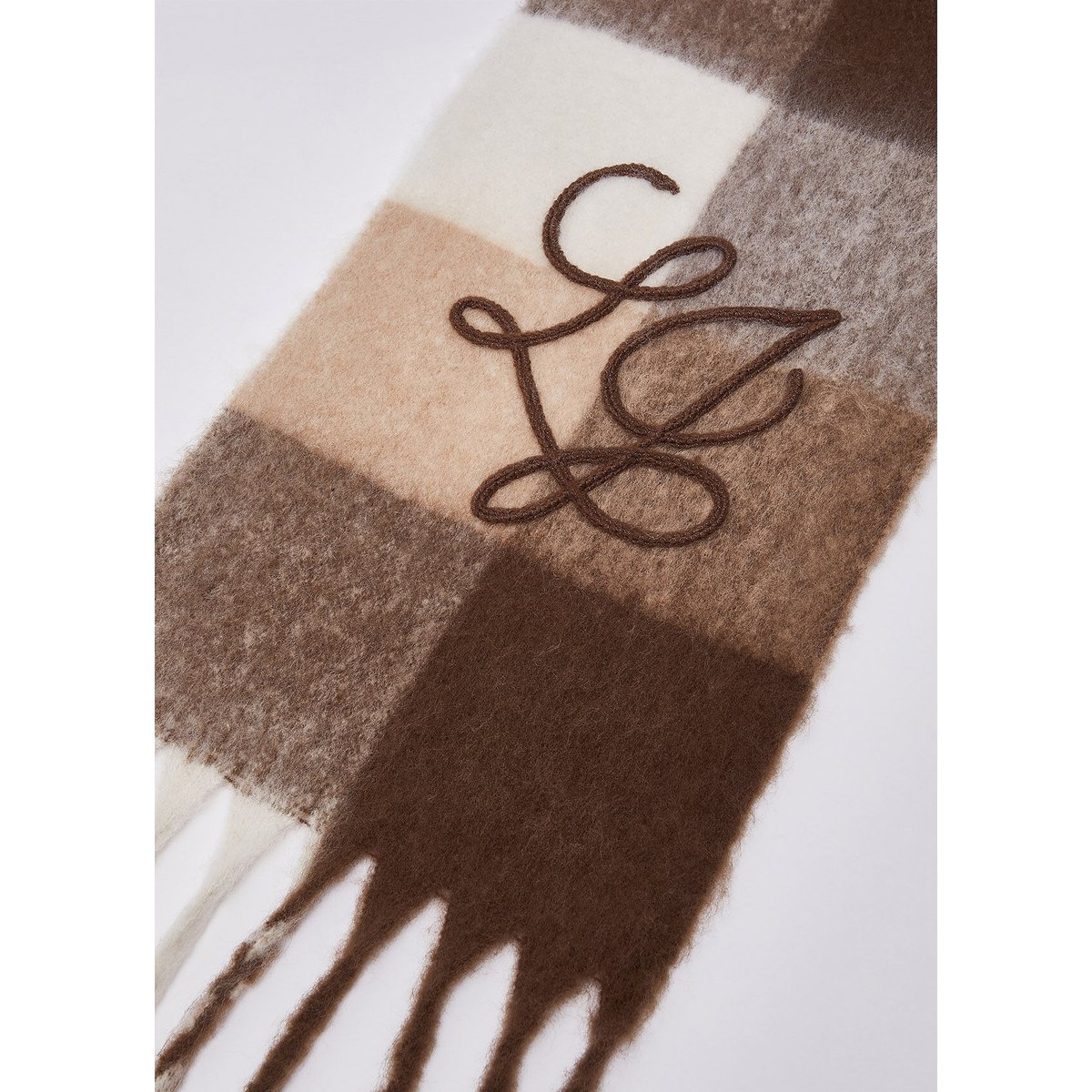 Écharpe à carreaux garzata beige, LIU JO