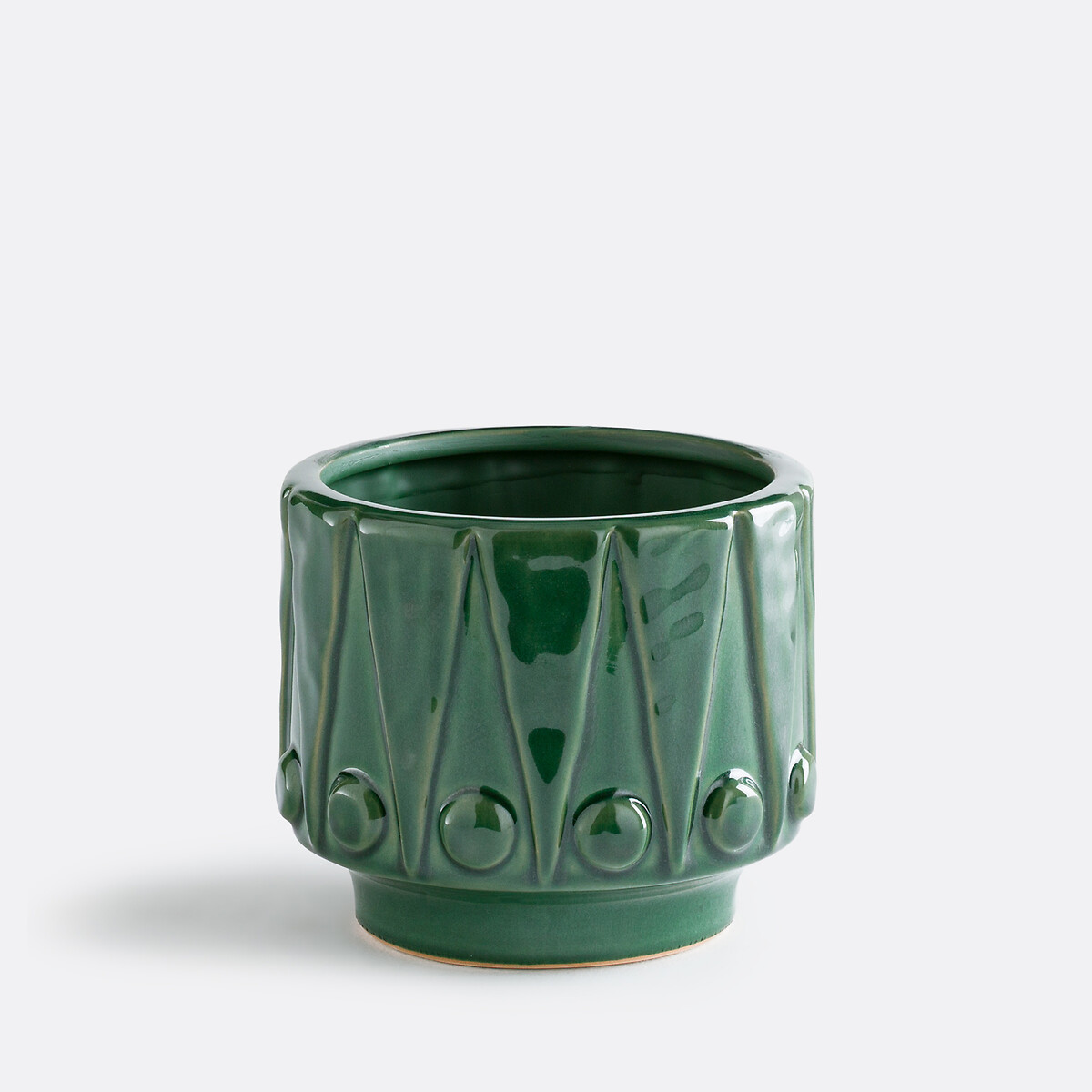 Macetero de cerámica en relieve, diámetro 15 cm, KYRIA verde, LA REDOUTE INTERIEURS
