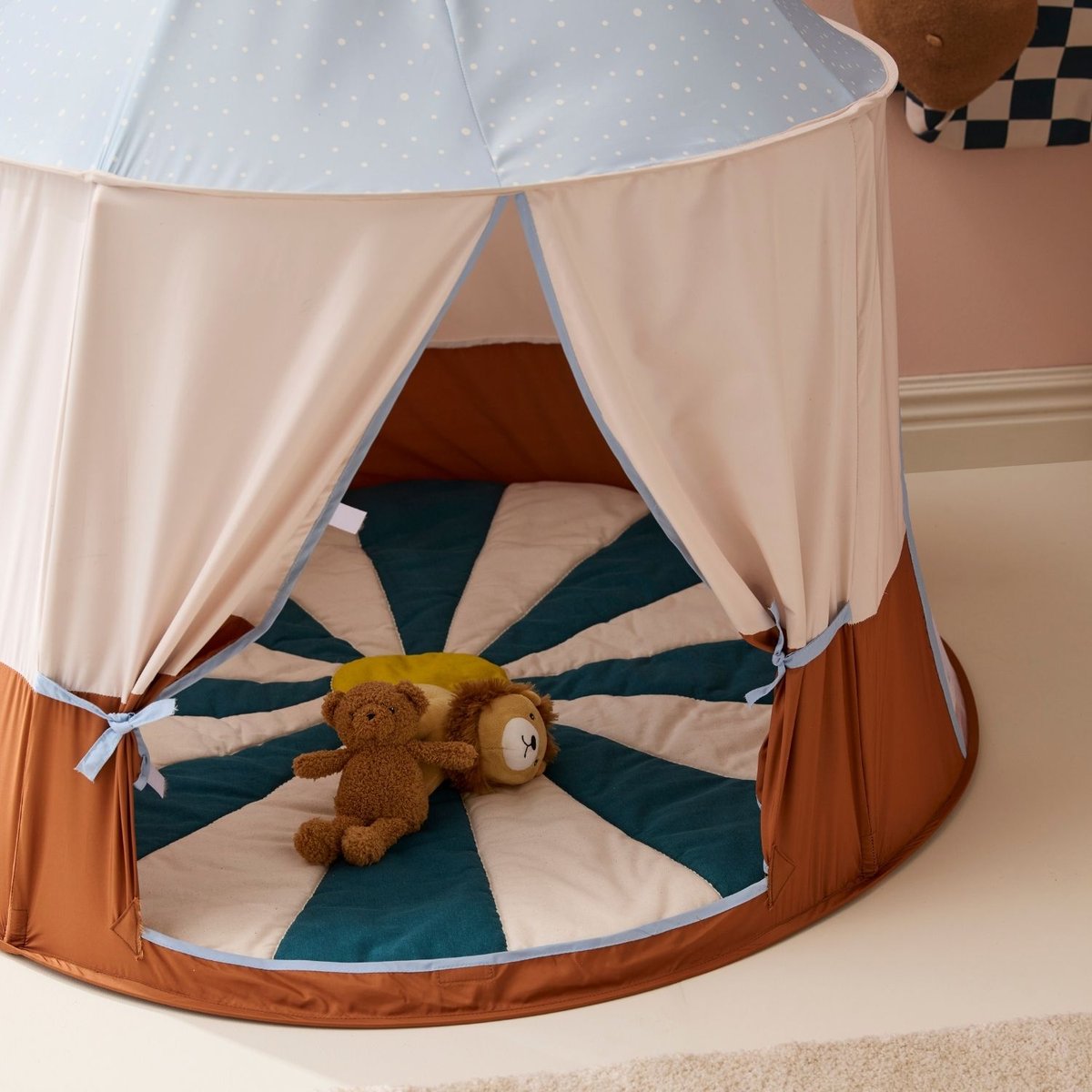 Tente de jeu bleu, écru, marron, KID'S CONCEPT