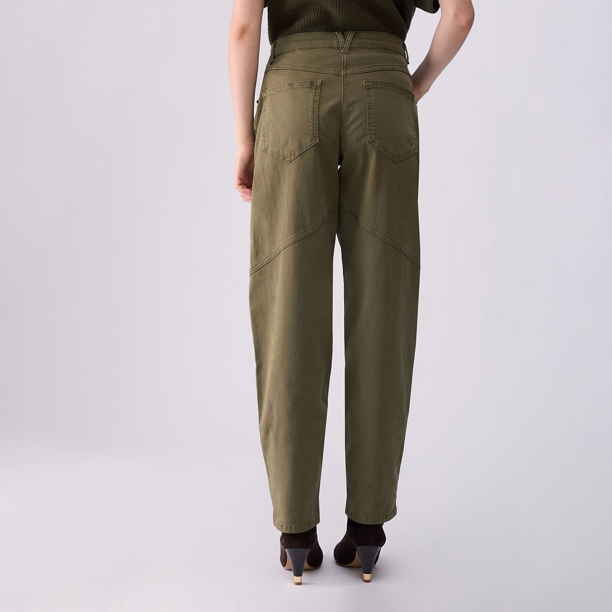 Pantalon baggy en gabardine vert, LIU JO
