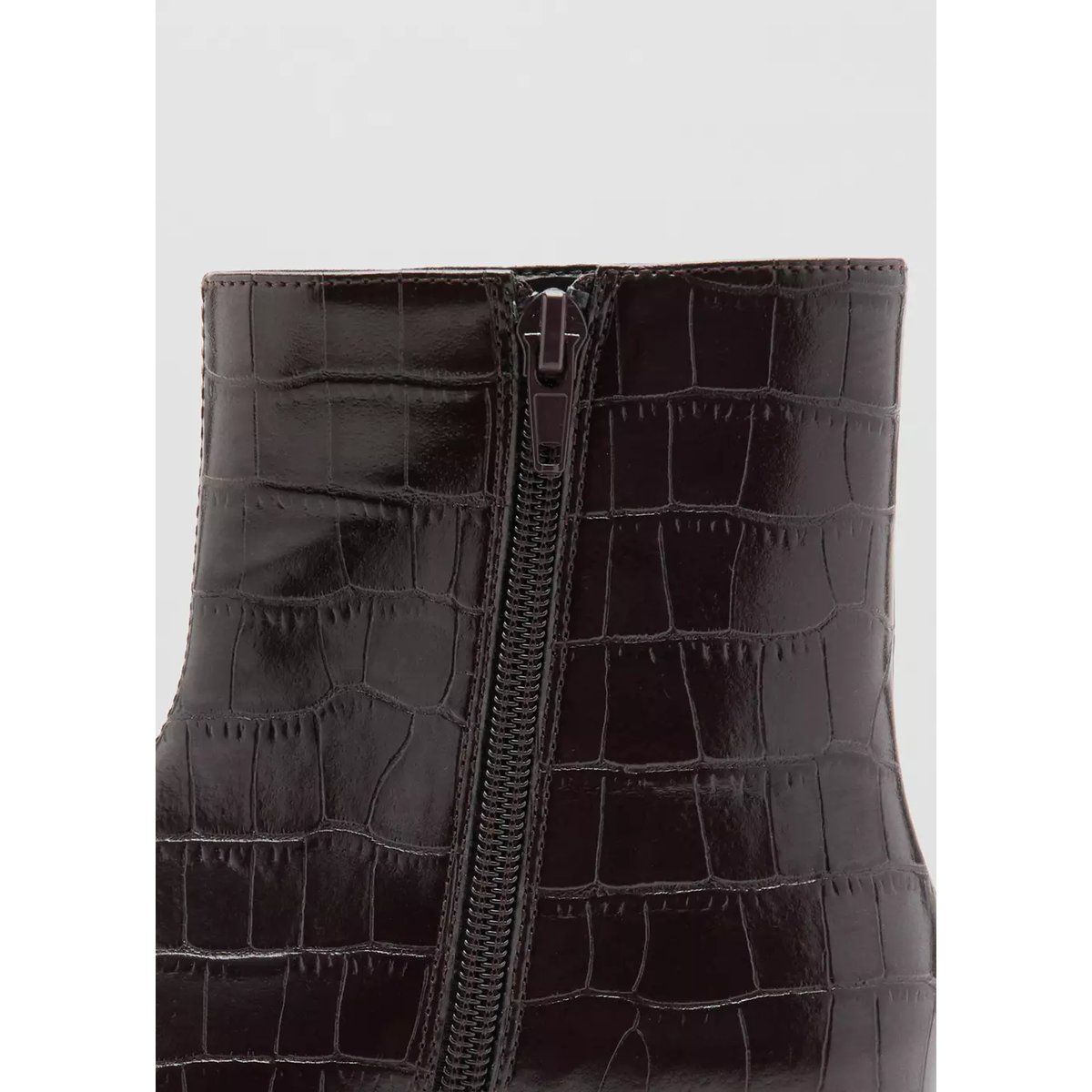Bottines kitten heel pointues bordeaux, MANGO