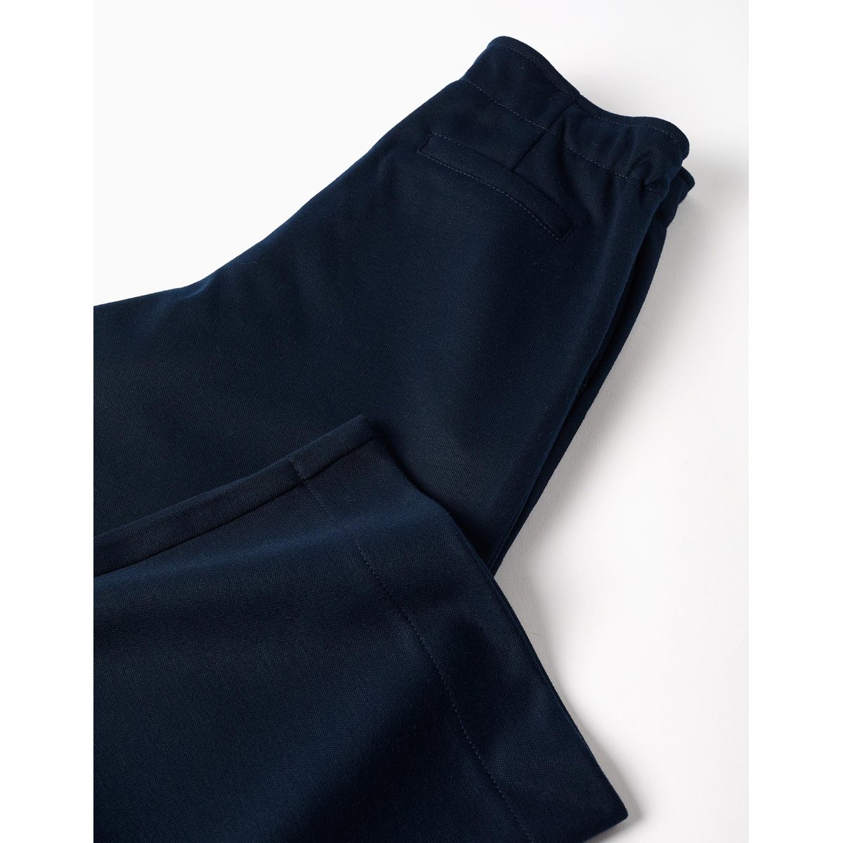 Pantalon à jambe large en maille interlock bleu foncé, ZIPPY