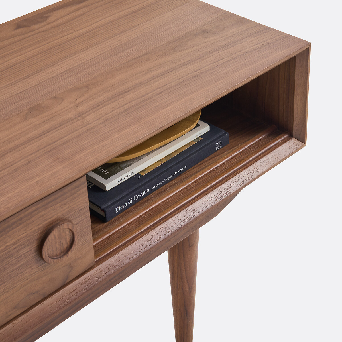 Banc TV 2 portes coulissantes, en noyer et plaqué, QUILDA noyer, LA REDOUTE INTERIEURS