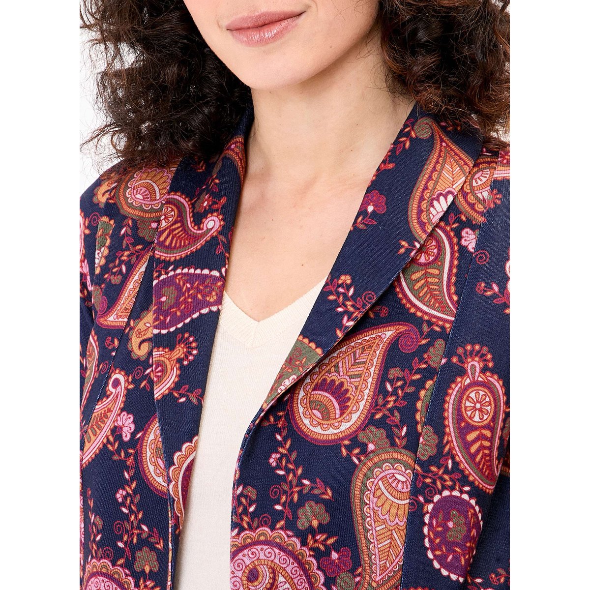 Veste souple maille CATLINE bleu marine keo, LA FIANCÉE