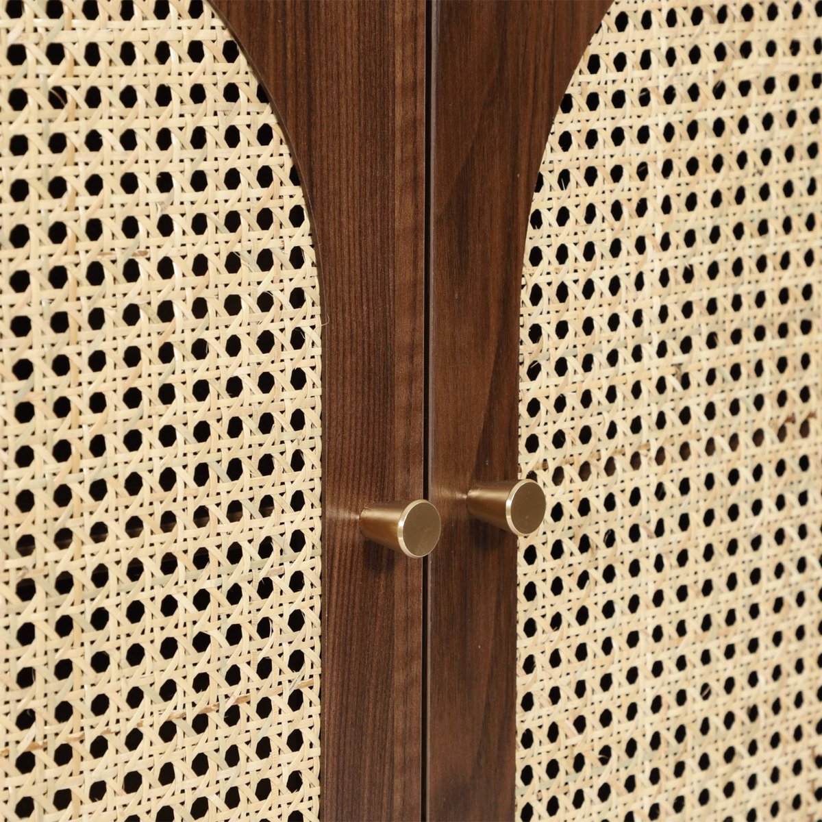 Buffet décor bois et cannage 3 portes 120cm JUDITH naturel, SWEEEK