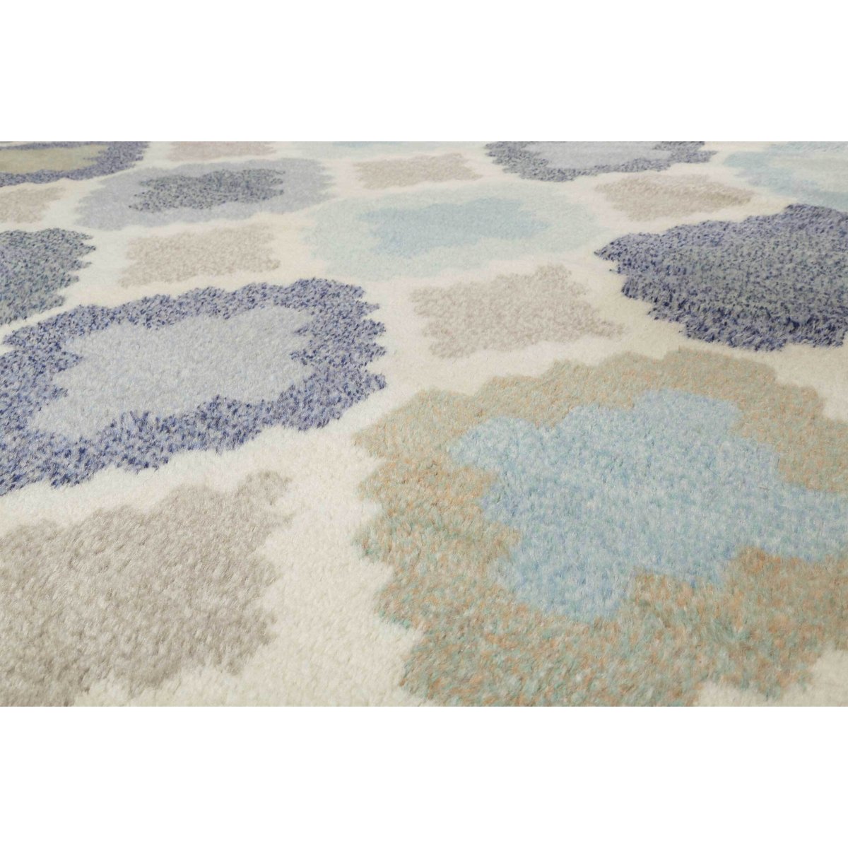 Tapis mèches hautes à motif ethnique coloré ,  NILAS HAUTE KELIM bleu, ESPRIT