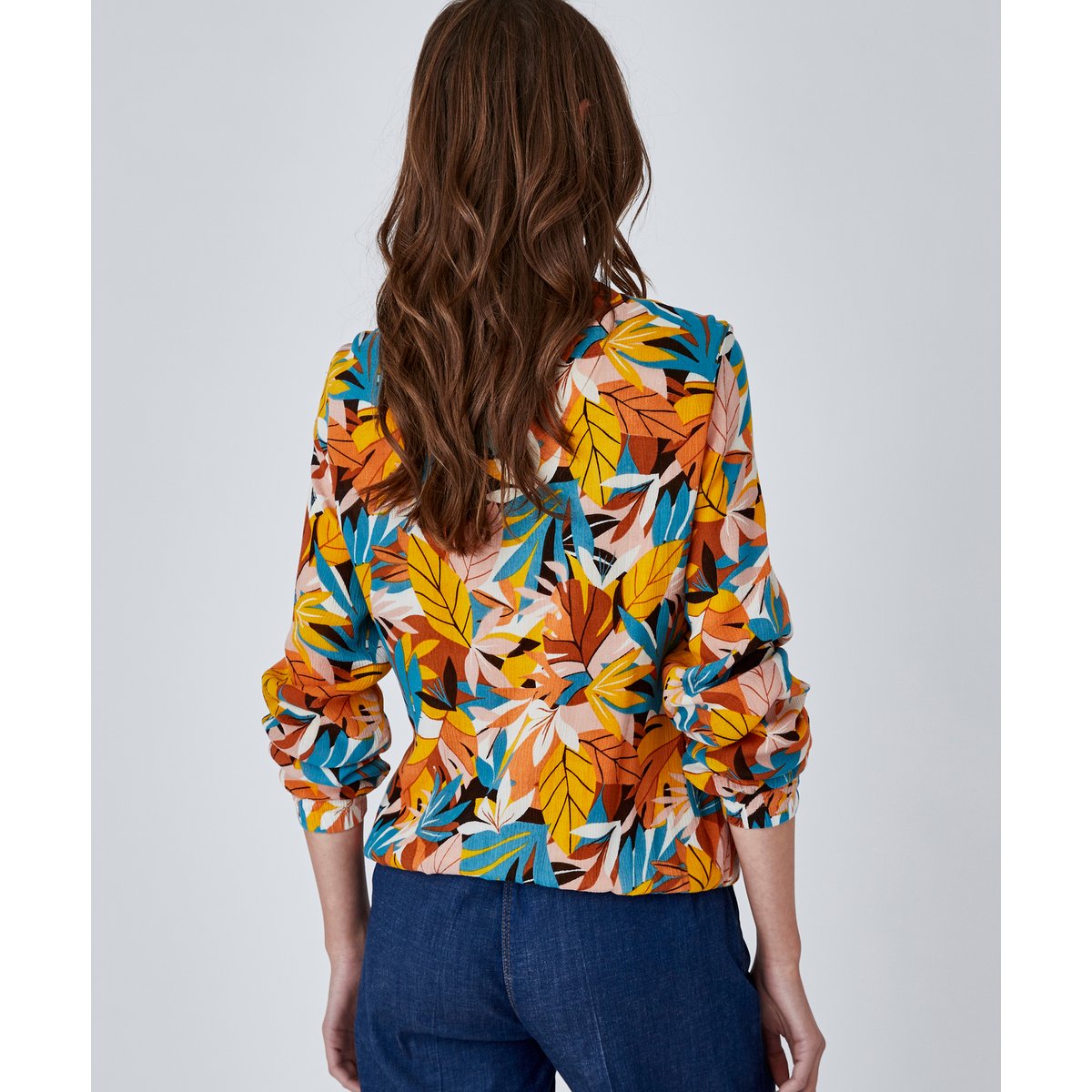 Blouson zippé imprimé orange multicolore, DAMART