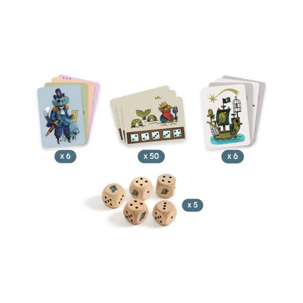 Pirates 'n' Dice - FSC MIX couleur unique, DJECO