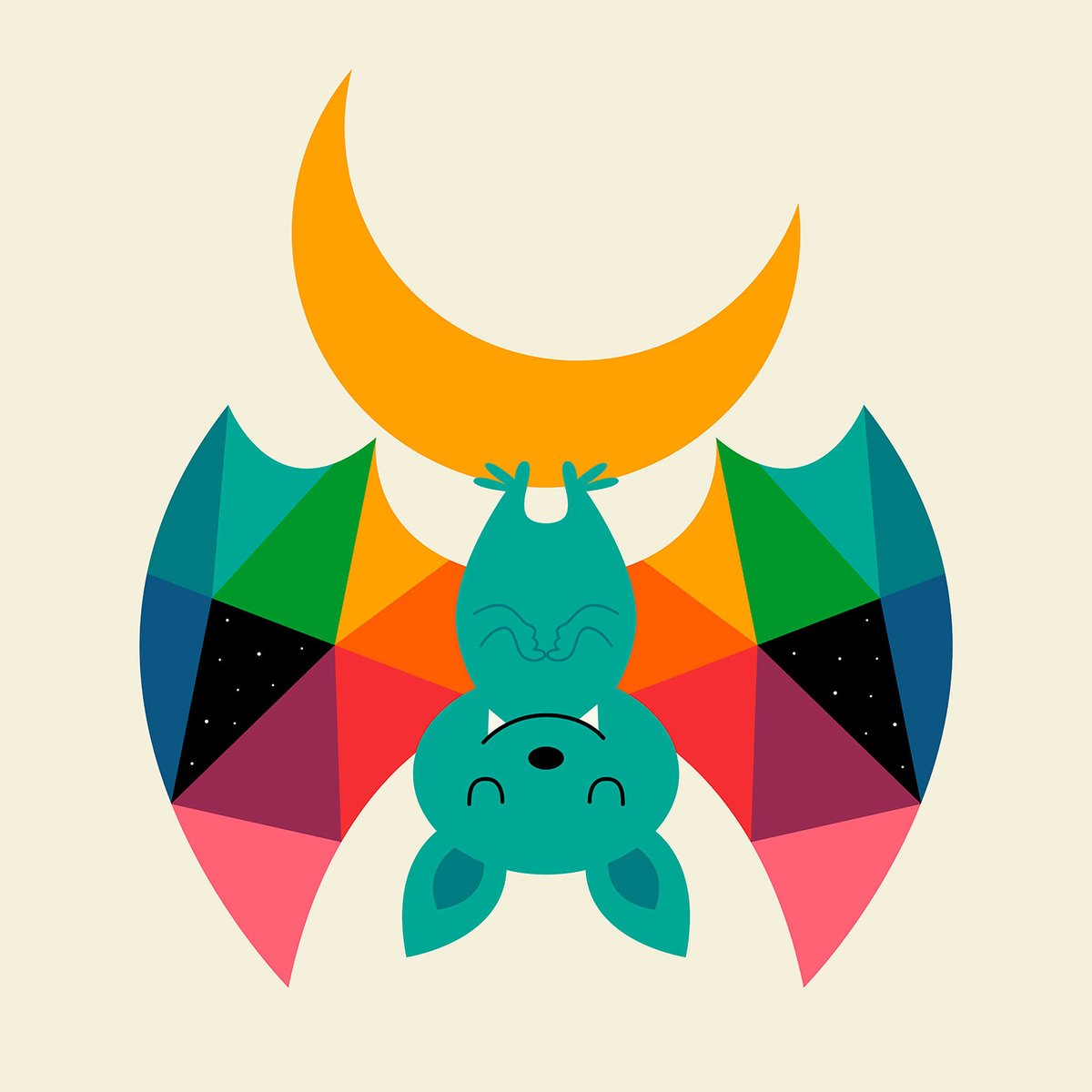Tableau chauve souris toile imprimée, HEXOA