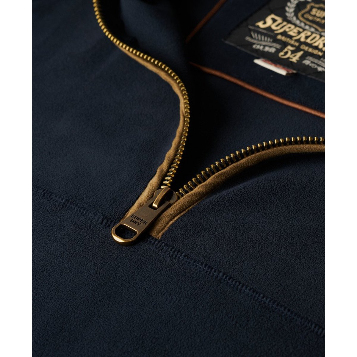 Polaire à demi-fermeture zippée Estate bleu marine éclipse, SUPERDRY