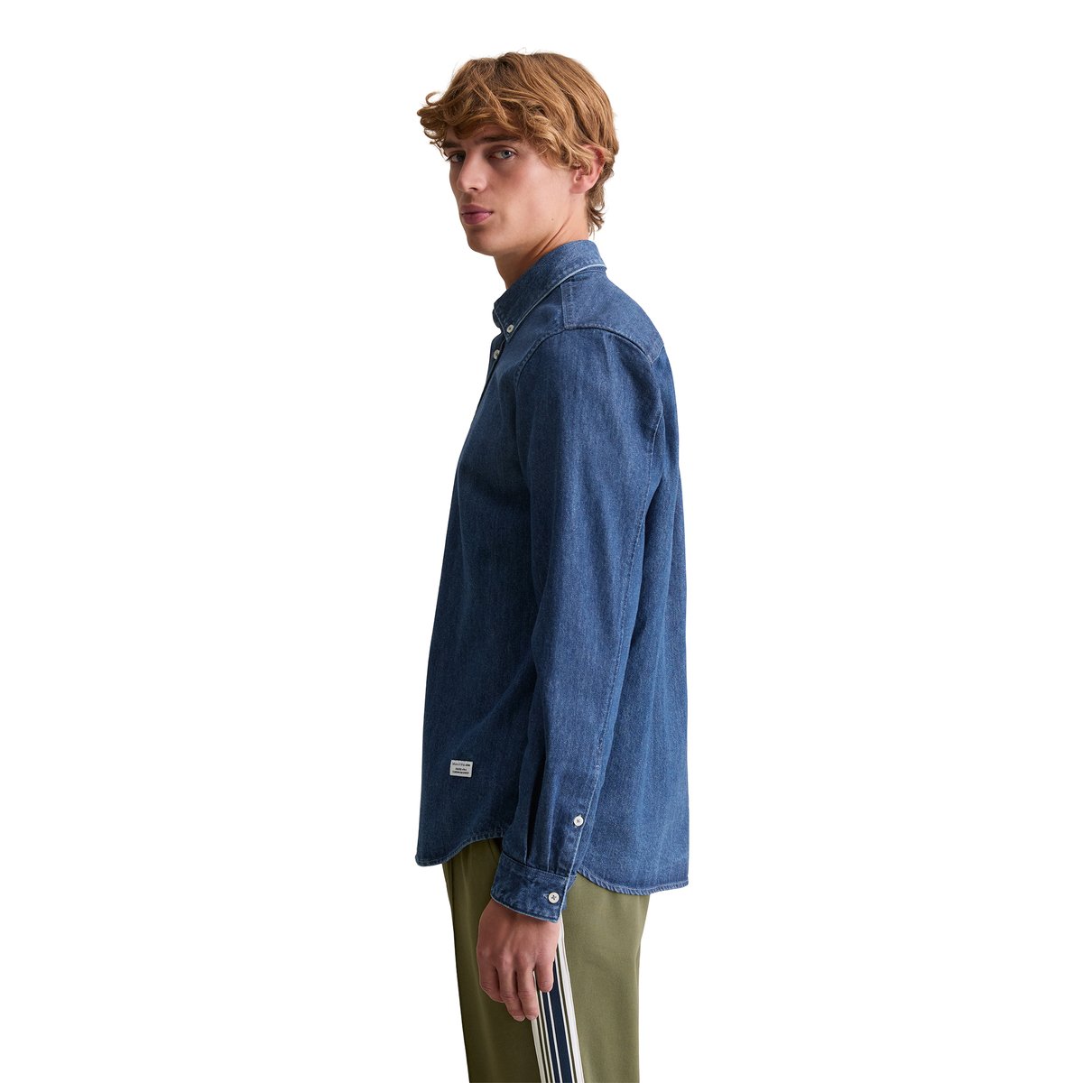 Chemise en jean regular en pur coton bio bleu moyen, MARC O’POLO DENIM