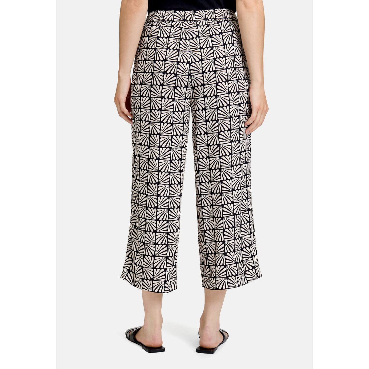 Pantalon à enfiler à poches extérieures noir/beige, BETTY BARCLAY