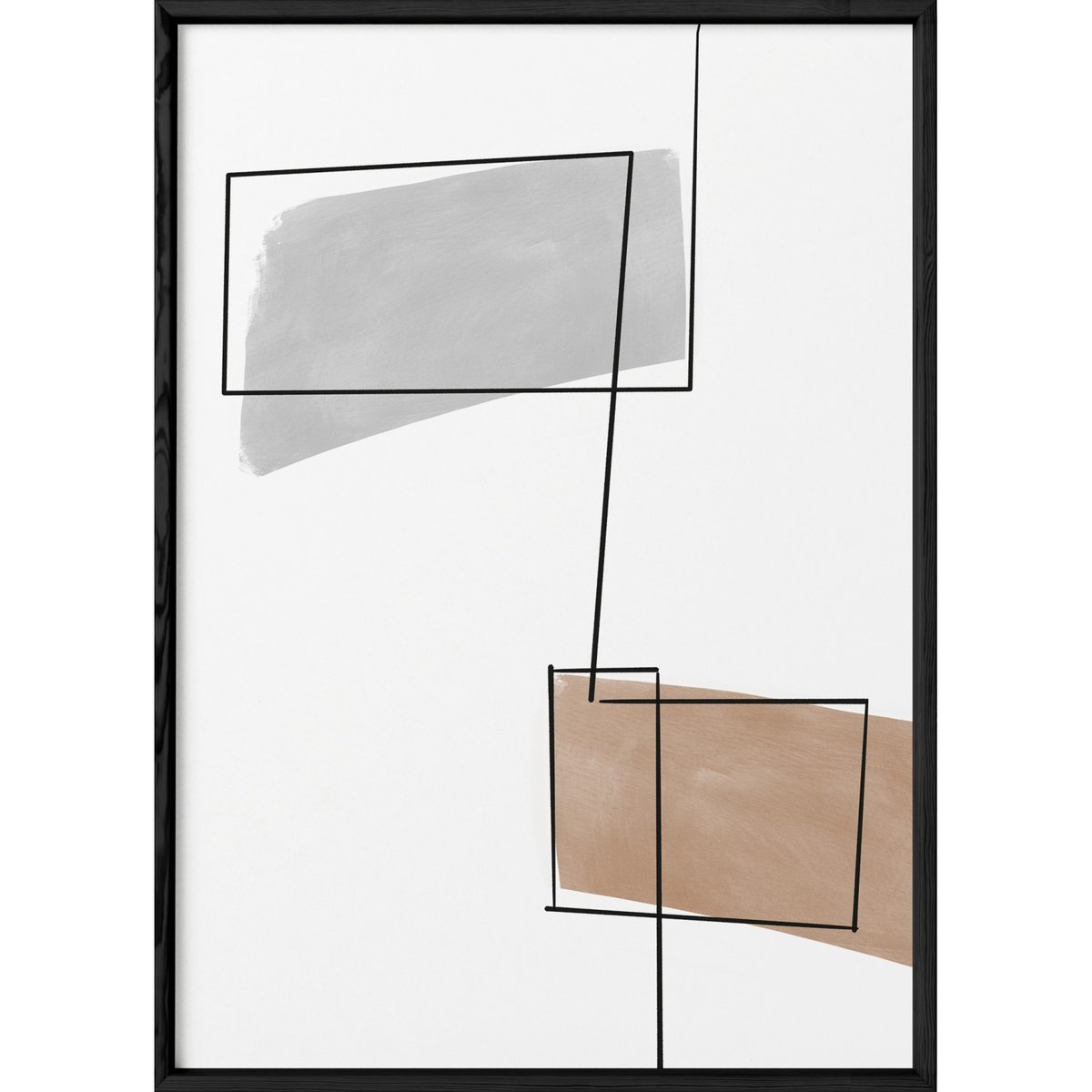 Affiche Abstract Ligne Continue 1 blanc, L'AFFICHERIE