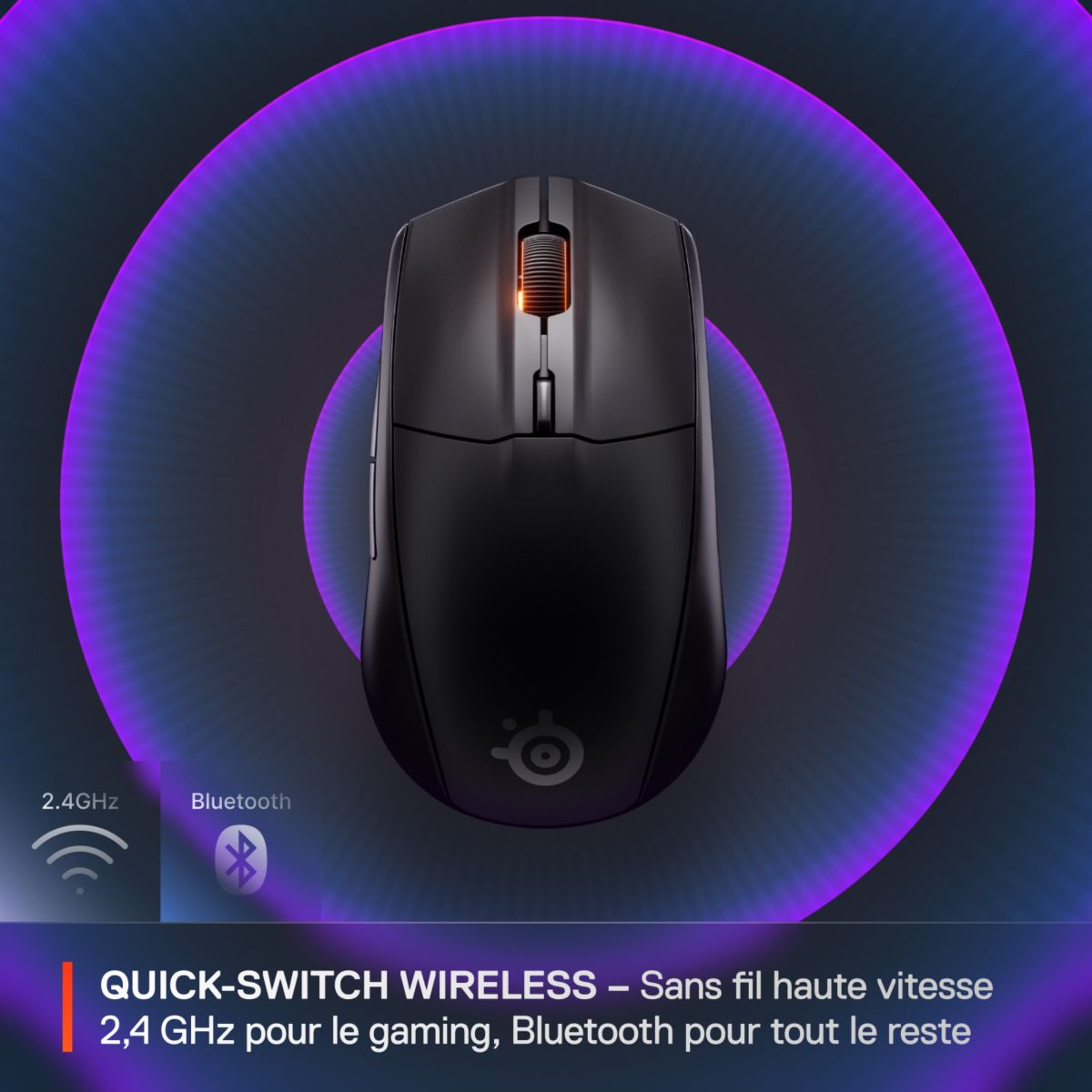 Souris Gamer Sans Fil Rival 3 WL Gen 2 Noir couleur unique, STEELSERIES