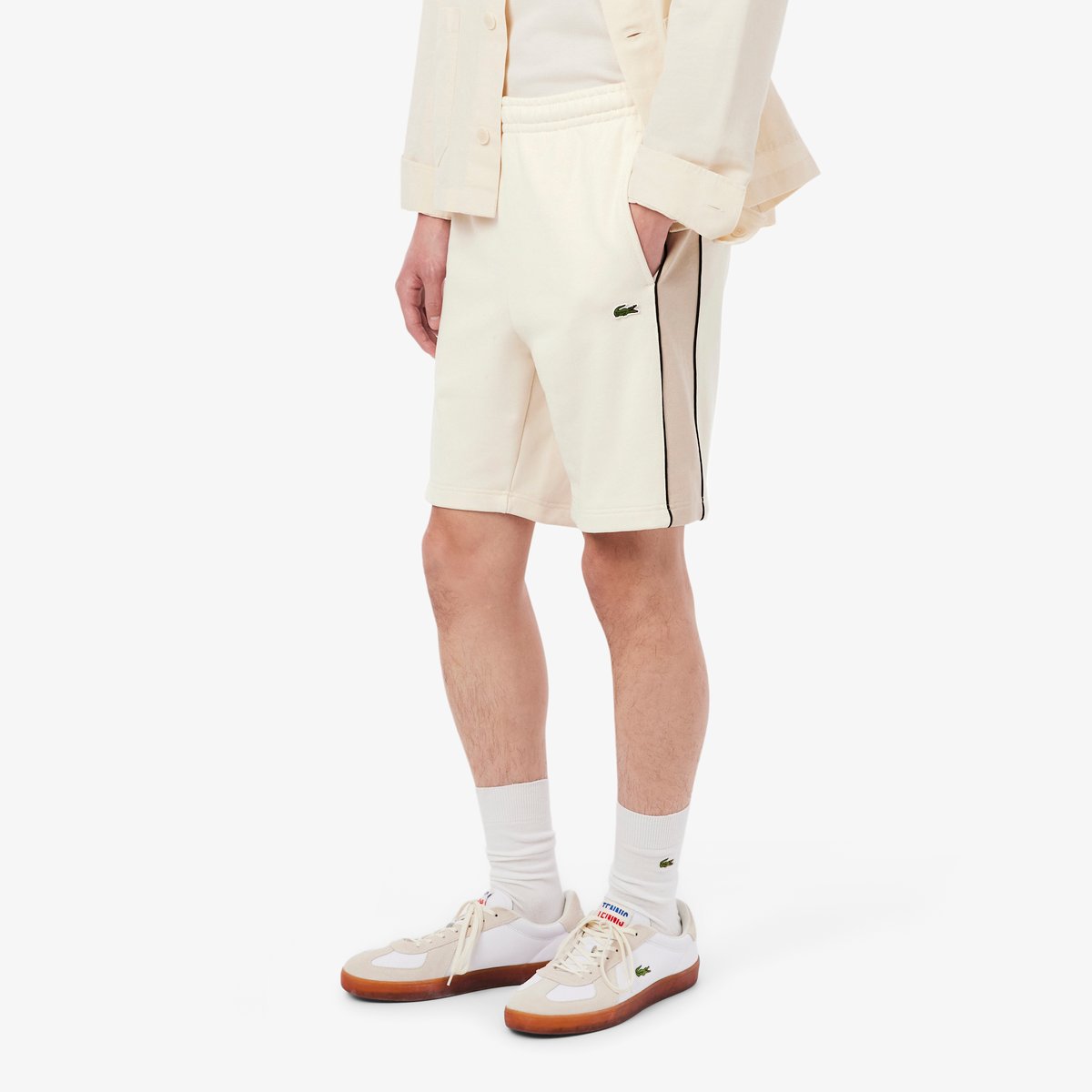 Short regular fit color-block molleton beige-3rr, LACOSTE