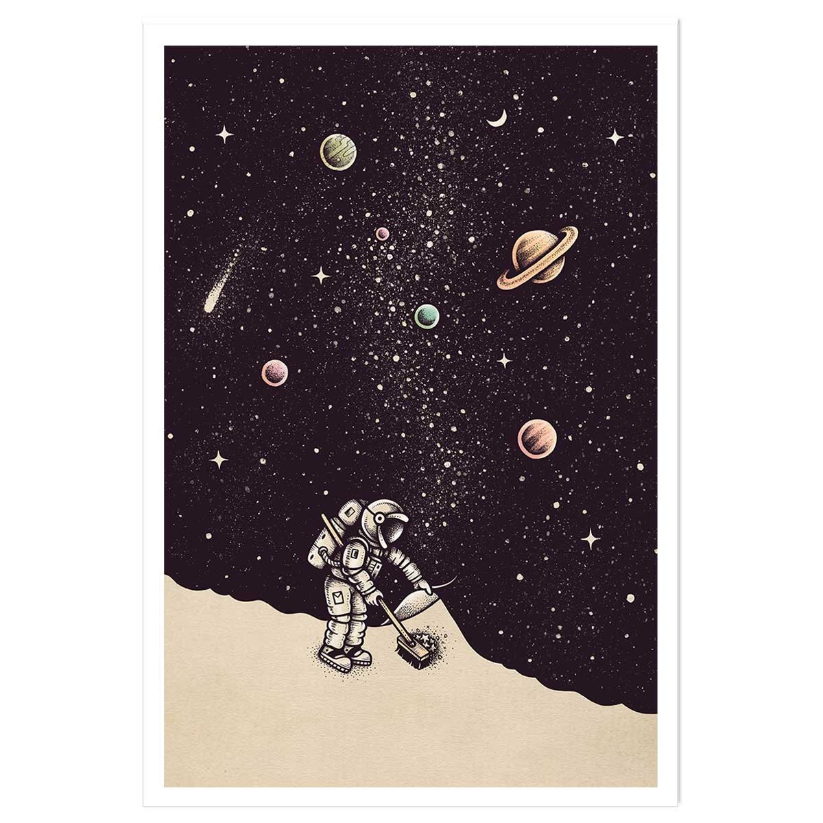 Affiche enfant coup de balai affiche seule, HEXOA
