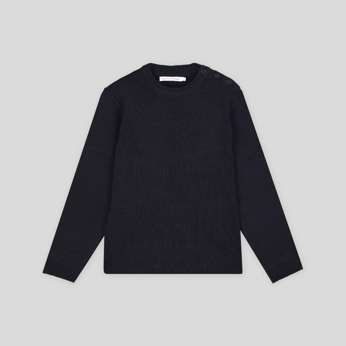 Pull uni col rond avec boutons sur l'épaule, Oeko-Tex marine, MONOPRIX KIDS