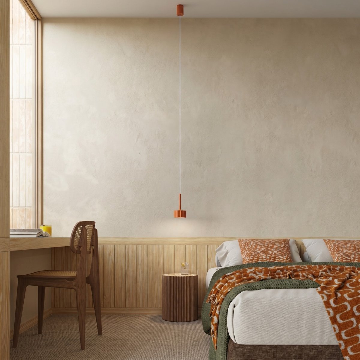 Suspension Aluminium Ocre Rouge Gx53 1 AURA ocre rouge, EDEN