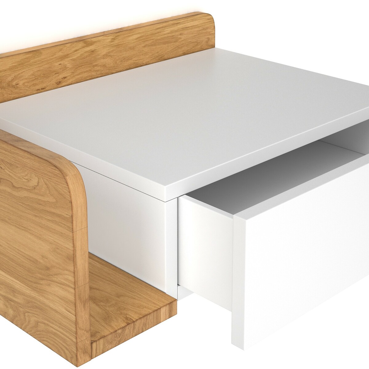 Comodino da appendere, lato destro Jimi bianco/legno, LA REDOUTE INTERIEURS