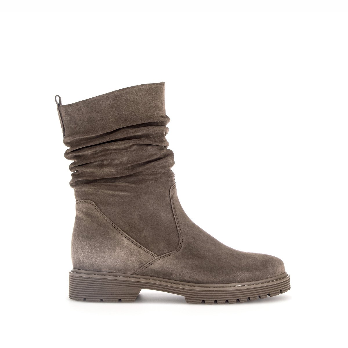 Bottines mid en velours à talon décroché taupe velours, GABOR