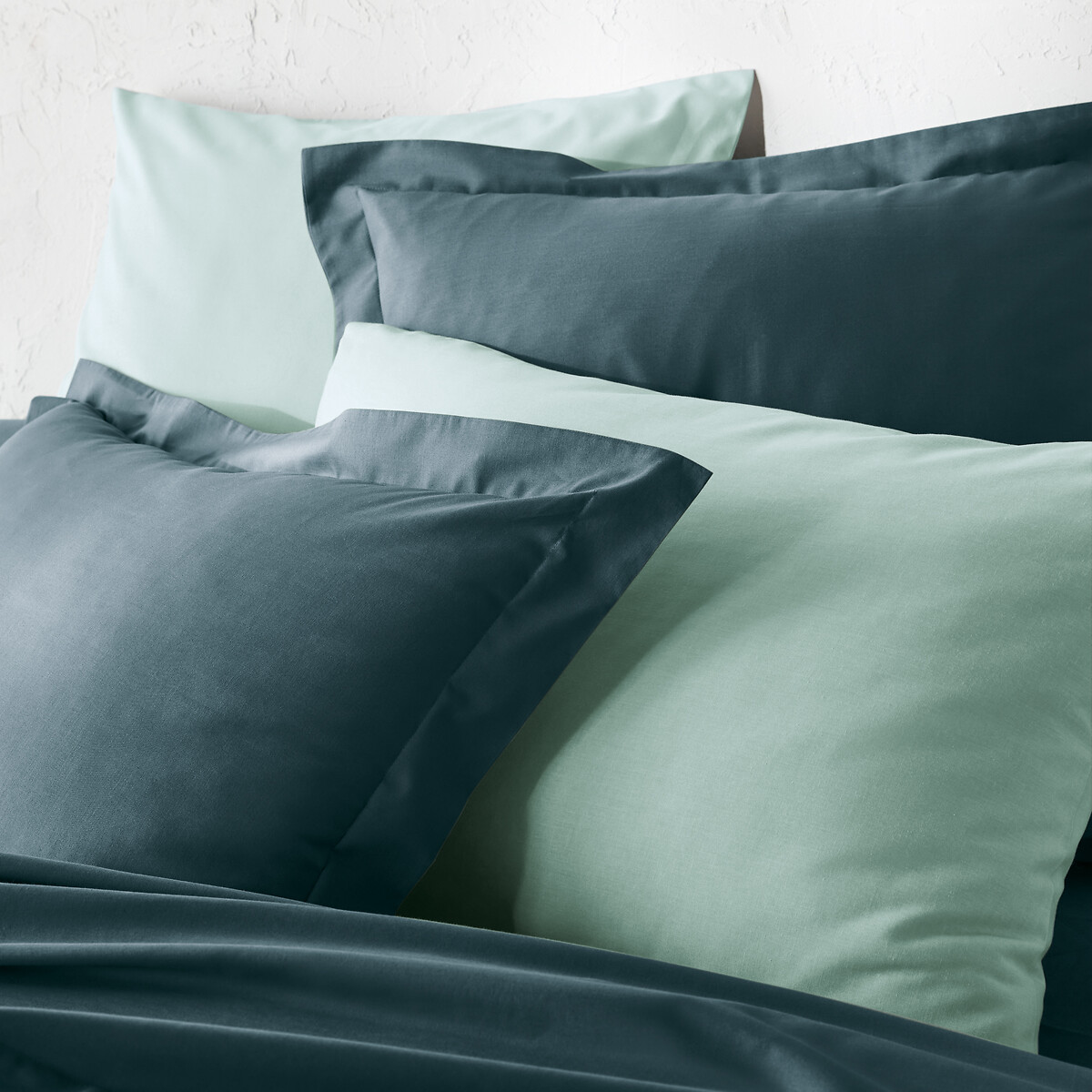 Drap housse uni coton bio, bonnet 30cm, Scenario bleu pétrole, LA REDOUTE INTERIEURS