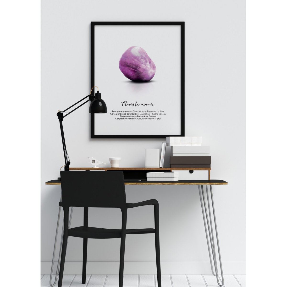 Affiche Fluorite mauve blanc, L'AFFICHERIE