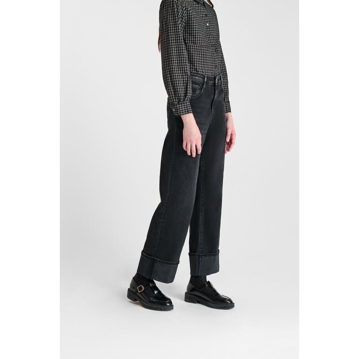 Jeans droite REVERS, longueur 34 black / black, LE TEMPS DES CERISES