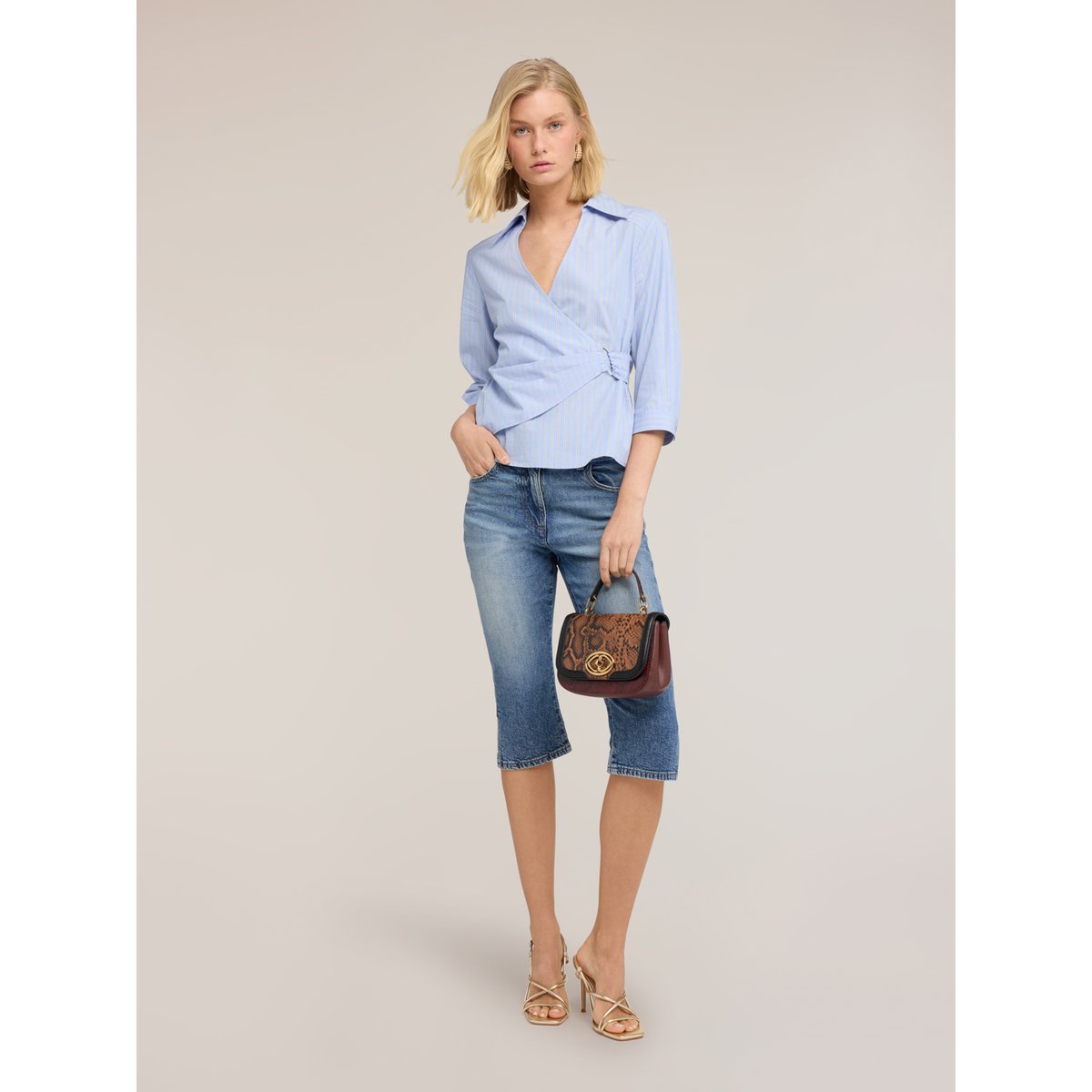 Chemise portefeuille à rayures light - blue, MOTIVI