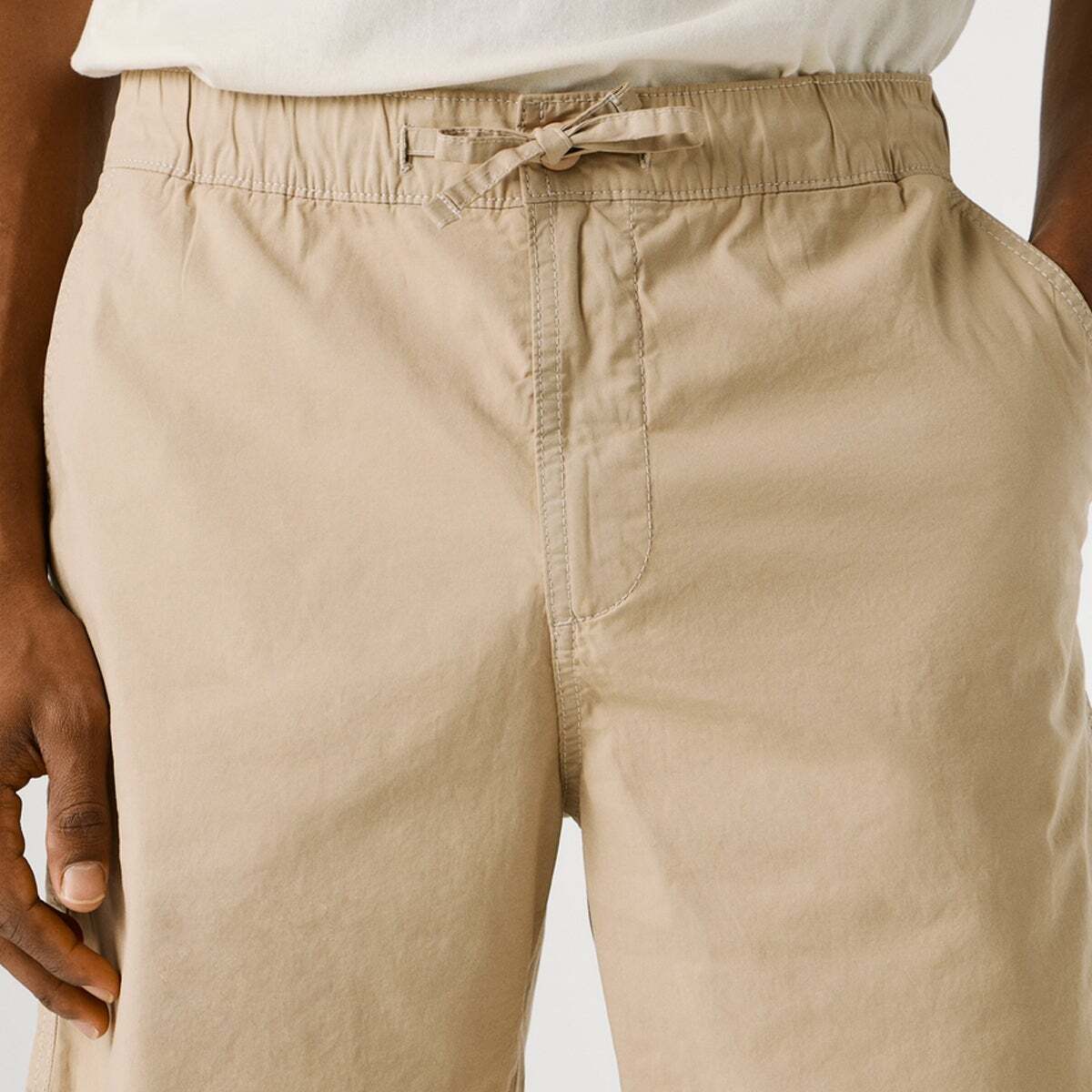 Bermuda Popeline Coupe Décontractée beige malté, PEPE JEANS
