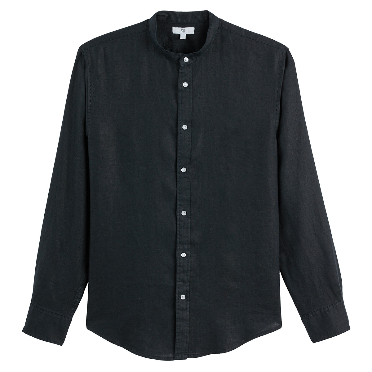 Chemise droite, col mao en lin, Signature AURELE noir, LA REDOUTE COLLECTIONS