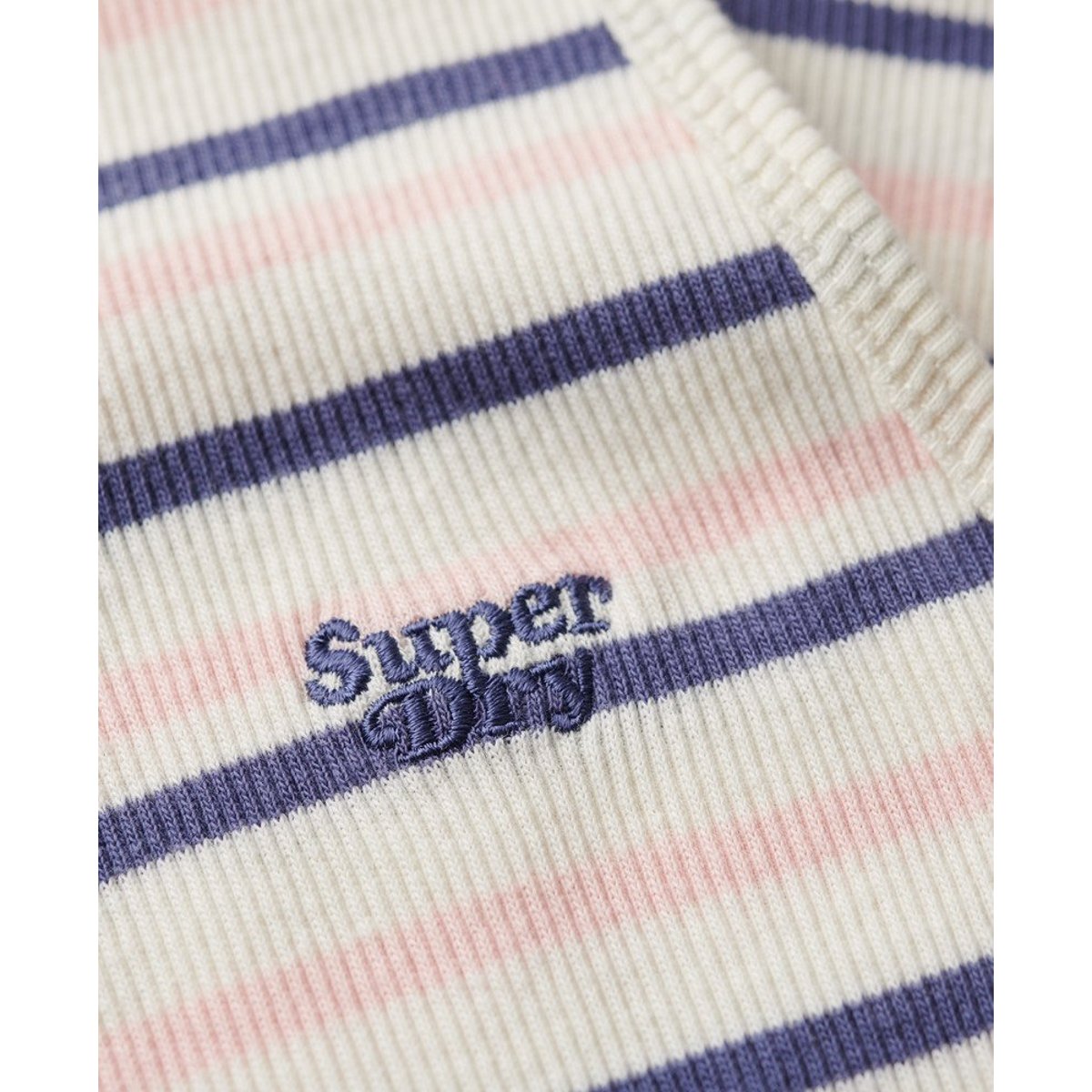 Débardeur rayé à dos nageur Essential Logo bleu marine rayé, SUPERDRY
