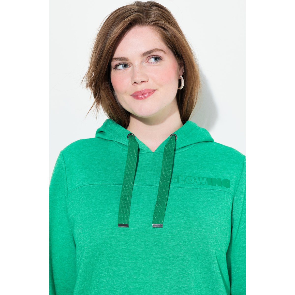 Sweat-shirt à message vert mousse, ULLA POPKEN