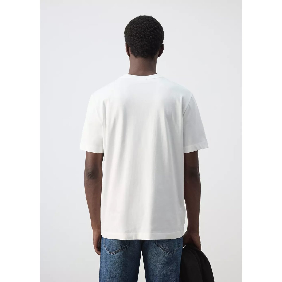 T-shirt 100 % coton imprimé blanc, MANGO MAN