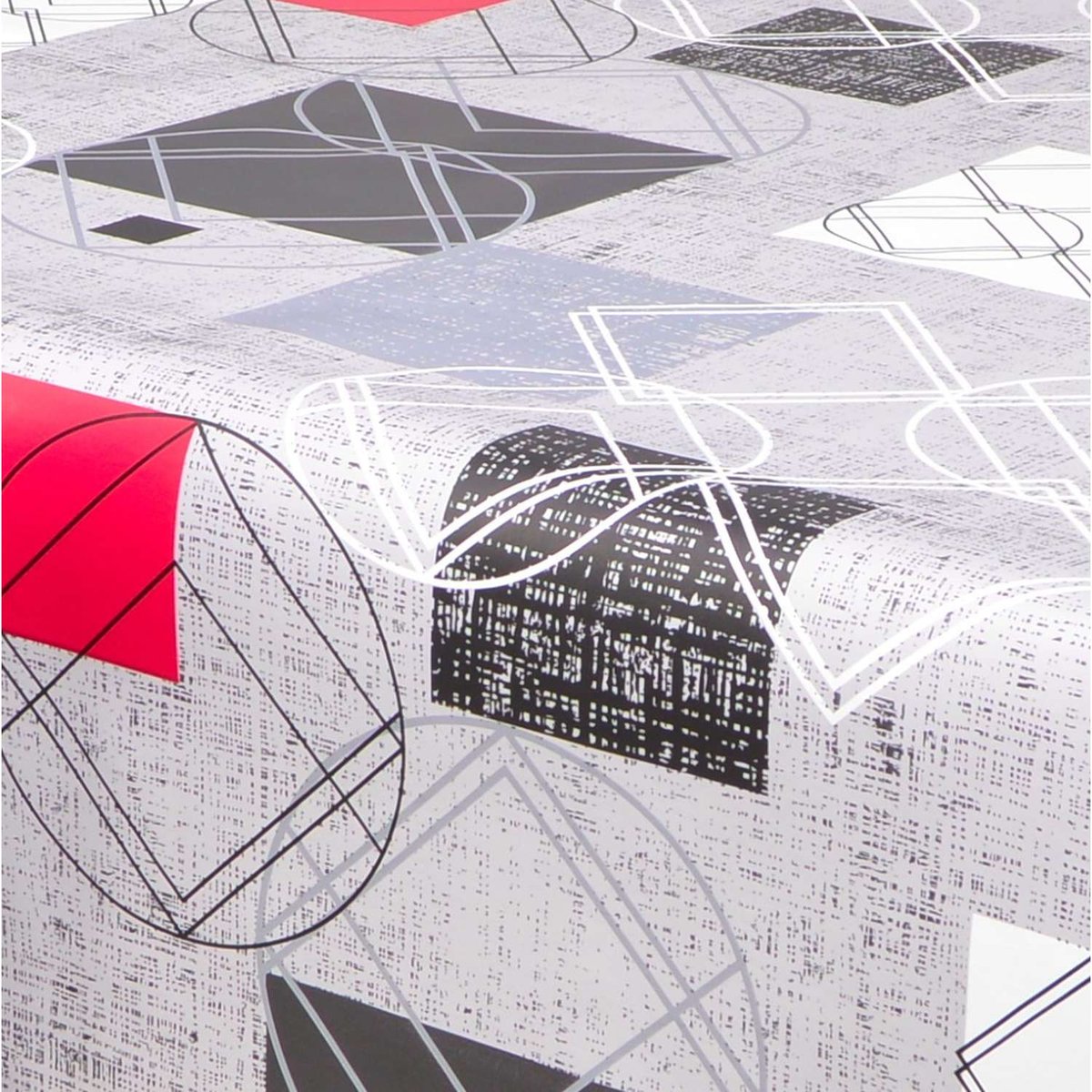 Nappe en toile cirée rectangulaire MOMA gris, TOILINUX