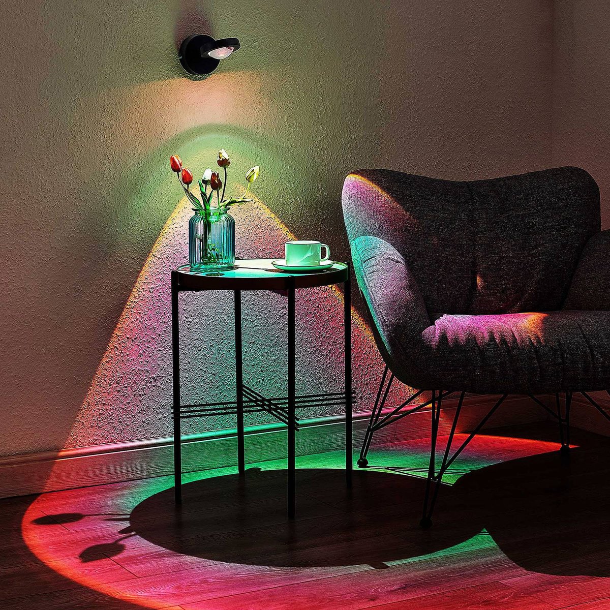 Applique en métal moderneLED, Edonita noir, LINDBY