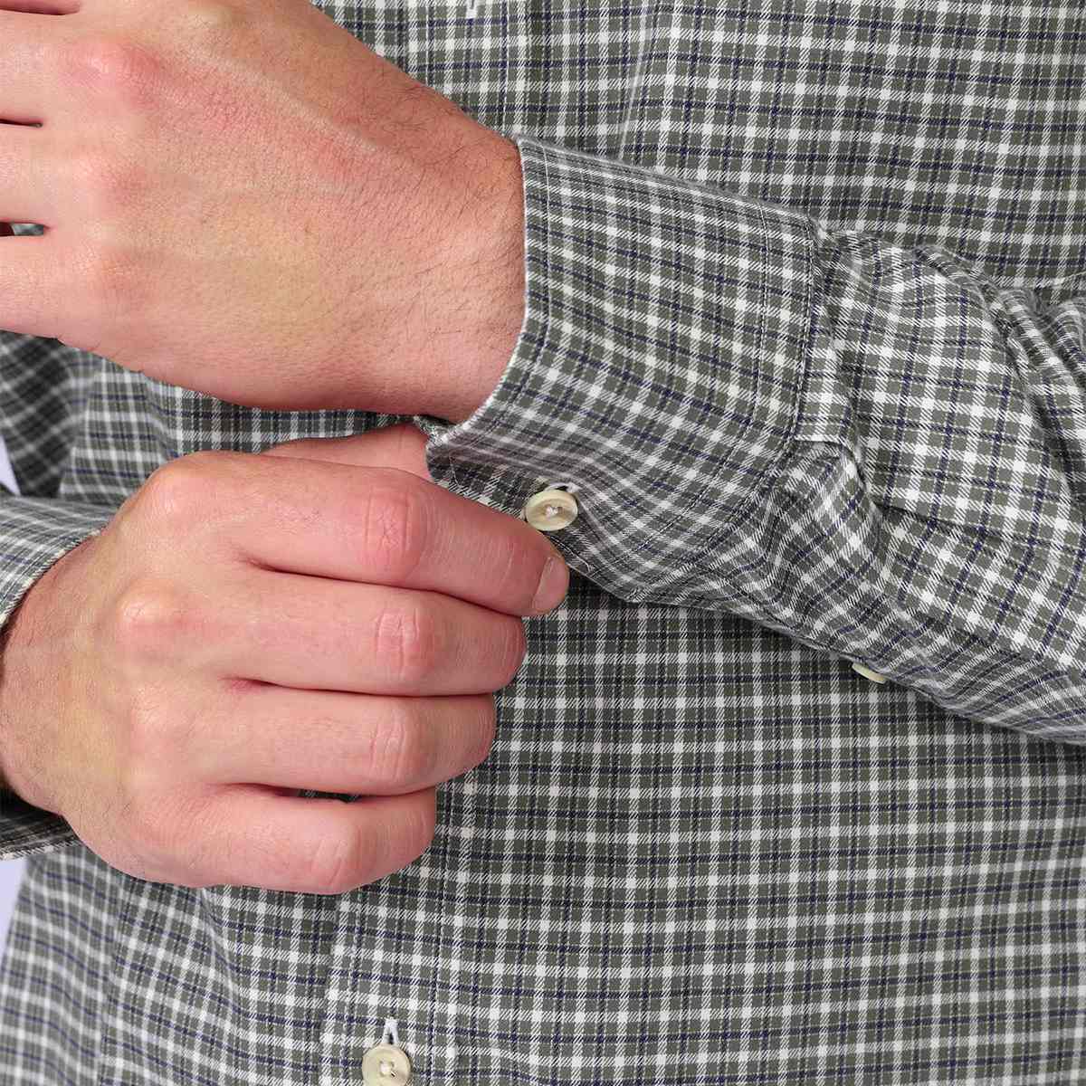 Chemise à carreaux Henric kaki, MISE AU GREEN