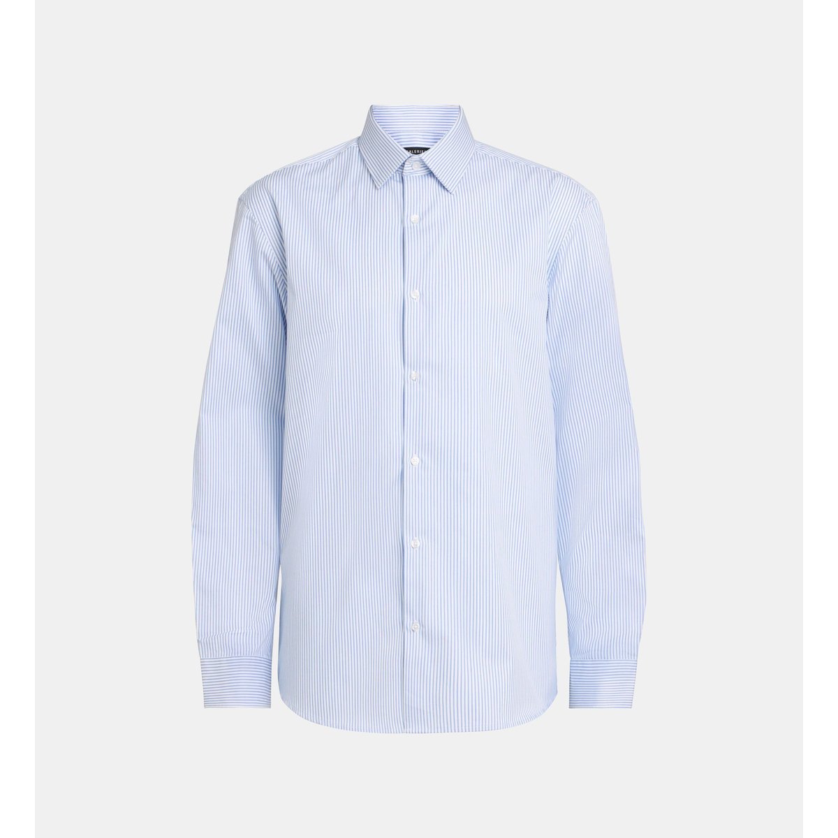 Chemise droite hsrrae rayures sans repassage coton bio bleu clair, GALERIES LAFAYETTE