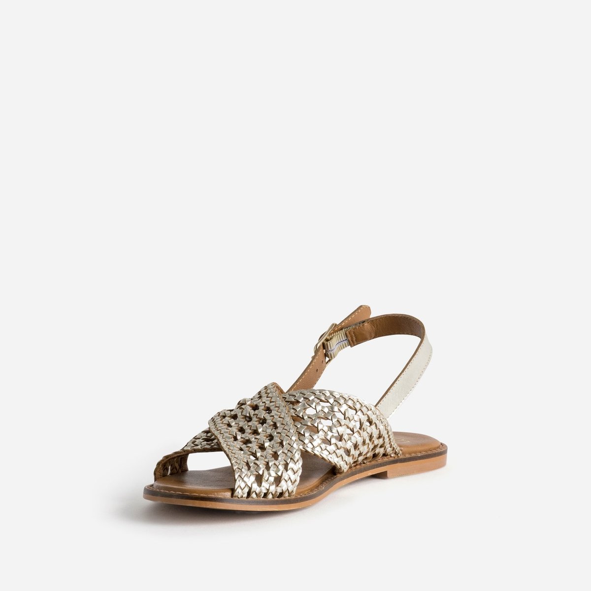 Sandale Plate en cuir SAVANAH or, ERAM