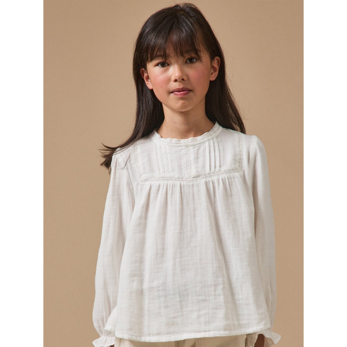 Chemise trousseau  gaze de coton ecru, CYRILLUS
