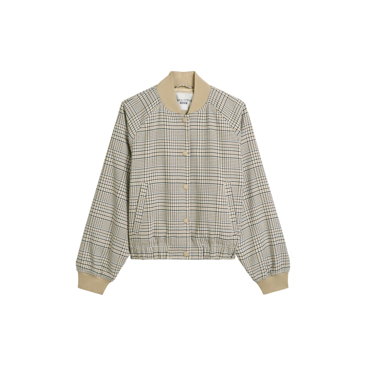 Blouson à carreaux regular avec du polyester recyclé blanc naturel, MARC O’POLO DENIM