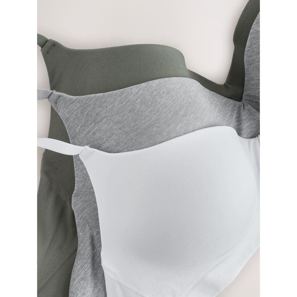 Soutien-gorge sans coutures kaki/gris/blanc, NEXT
