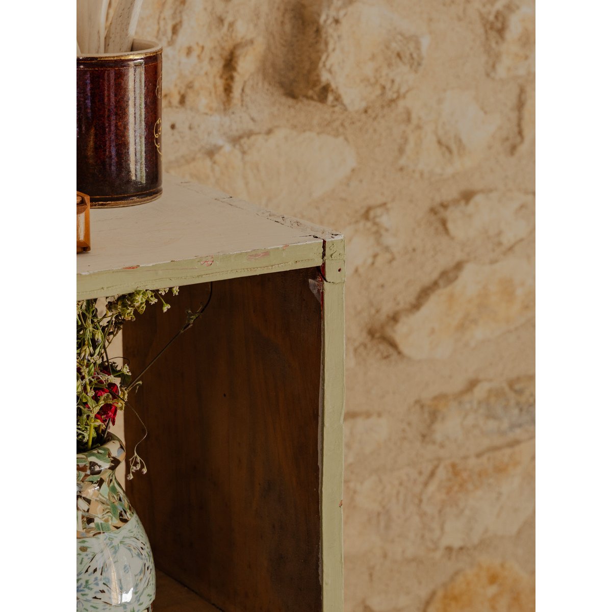 Petit meuble de métier en bois Fernand N°369 - Bon état blanc, DEBONGOUT