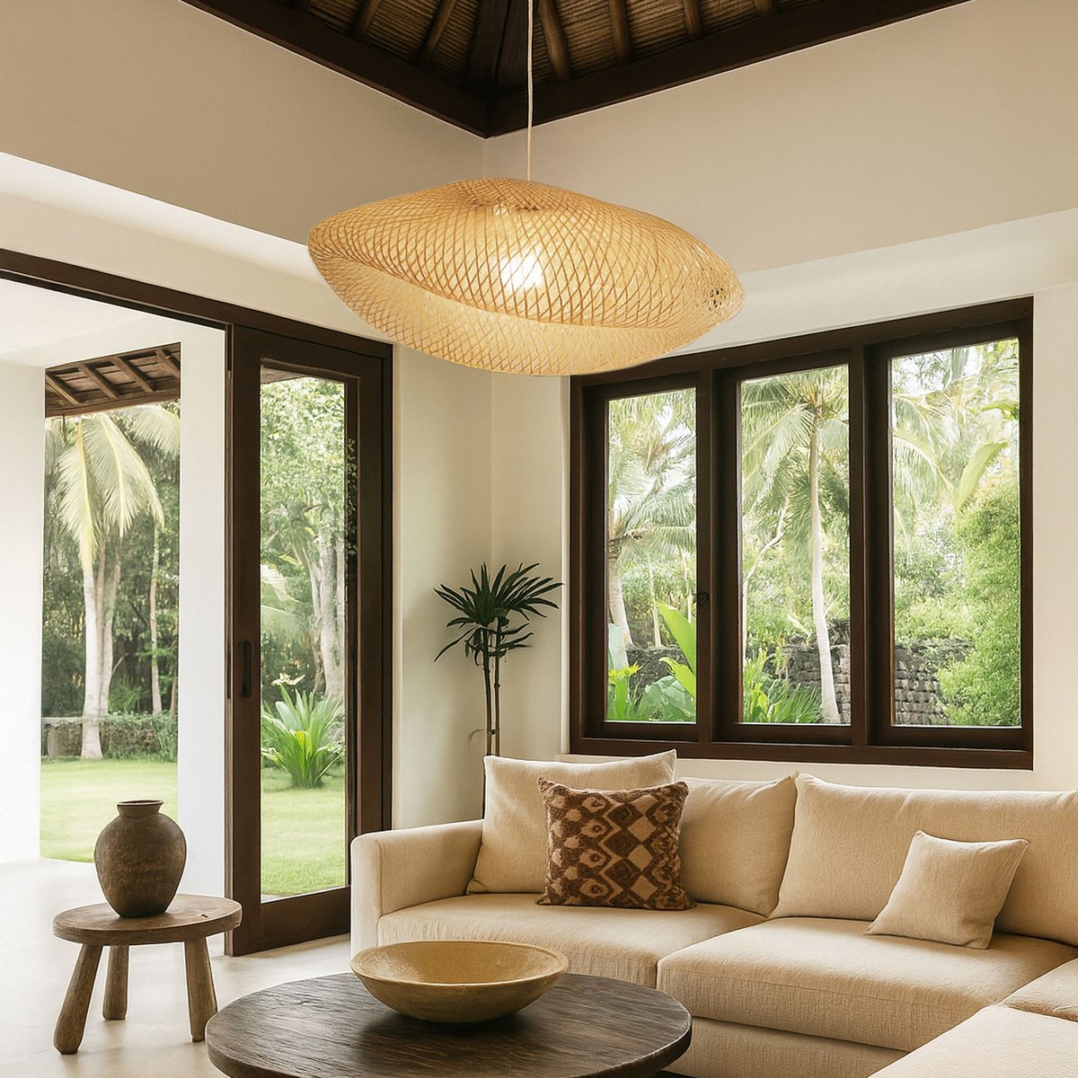 Suspension en bambou tressé, KLINO naturel, NOW'S HOME