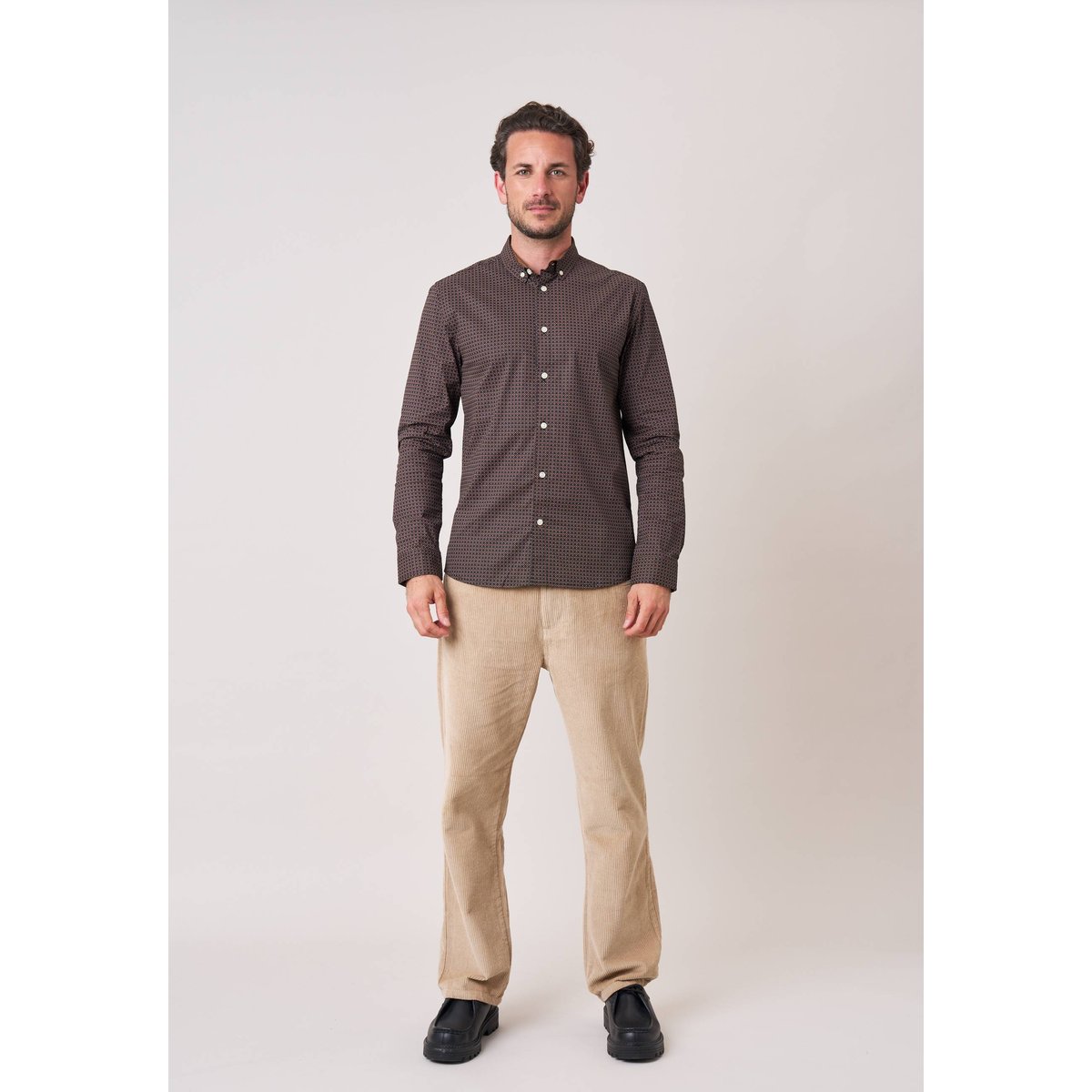 Chemise regular homme motif géométrique BOGART black, DEELUXE